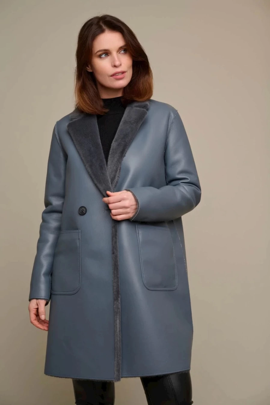 Rino & Pelle Women's Ivon Reversible Coat in Night Color