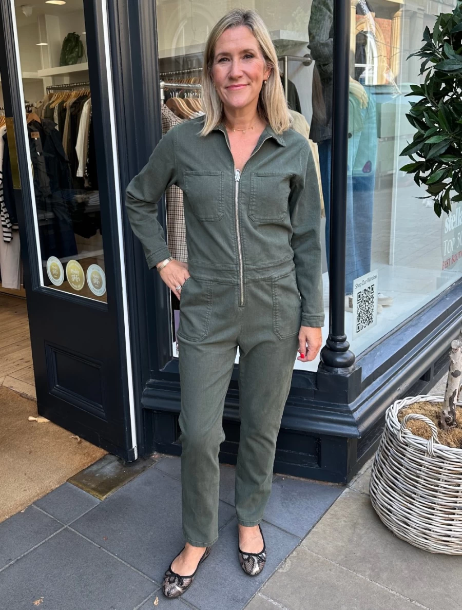 Denim Studio Women's Vadim Khaki Jumpsuit - Stylish Casual Romper for Women