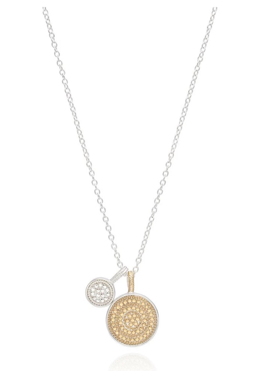 Anna Beck Women's Circle of Life Dual Divided Disk Pendant Necklace