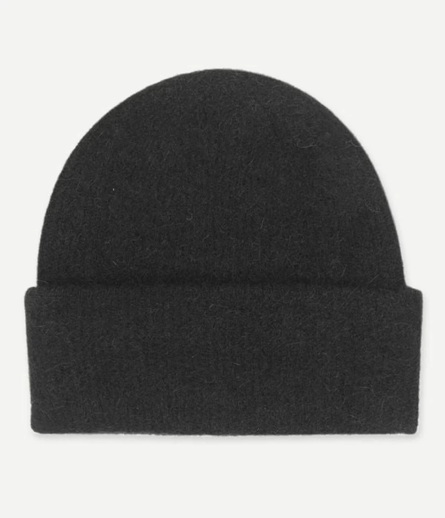 Samsoe Samsoe Women's Norwegian Style Black Hat - Winter Beanie for Women