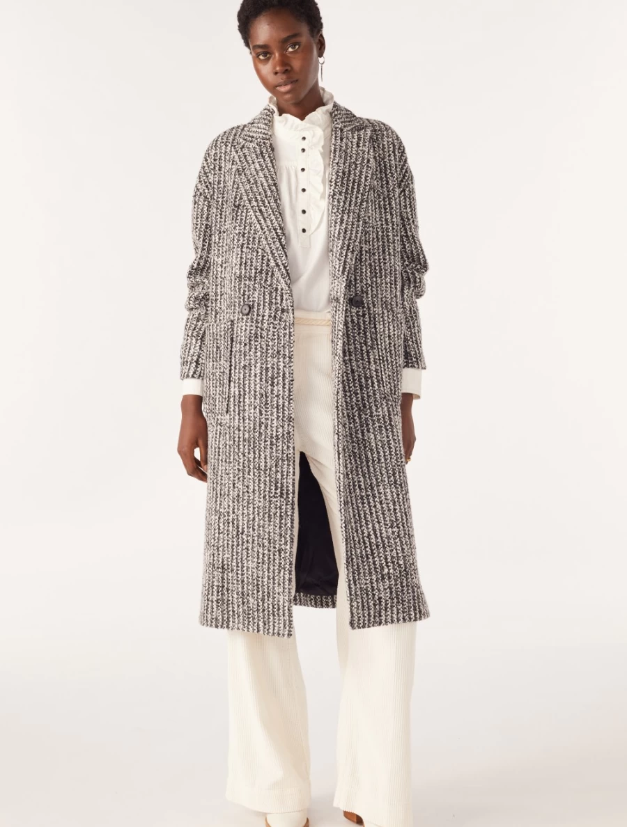 ba&sh Women's Taku Long Coat in Anthracite - Stylish Winter Outerwear