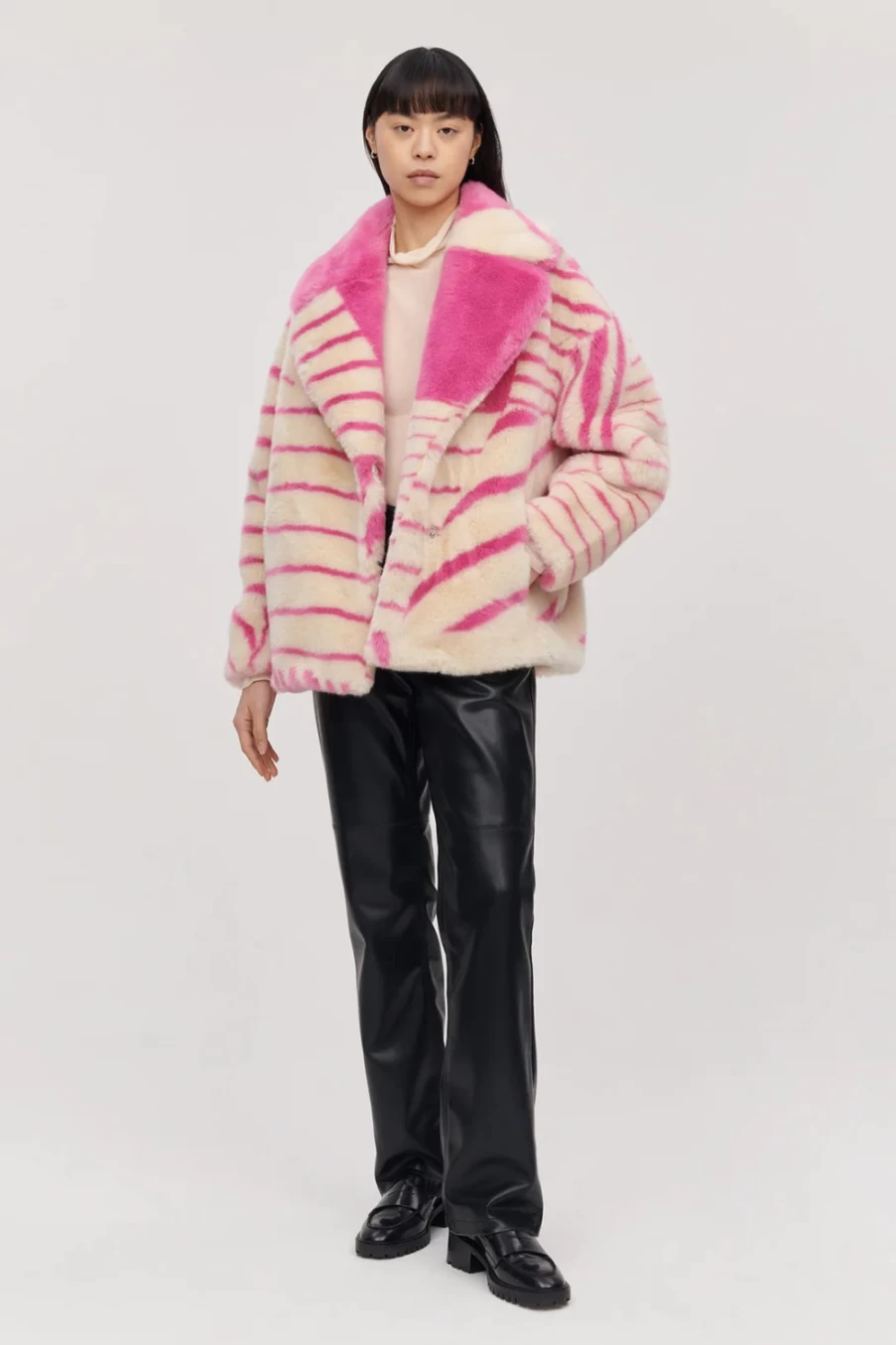 Jakke Women's Rita Bubblegum Pink Stripe Sweater - Stylish Striped Knit Top