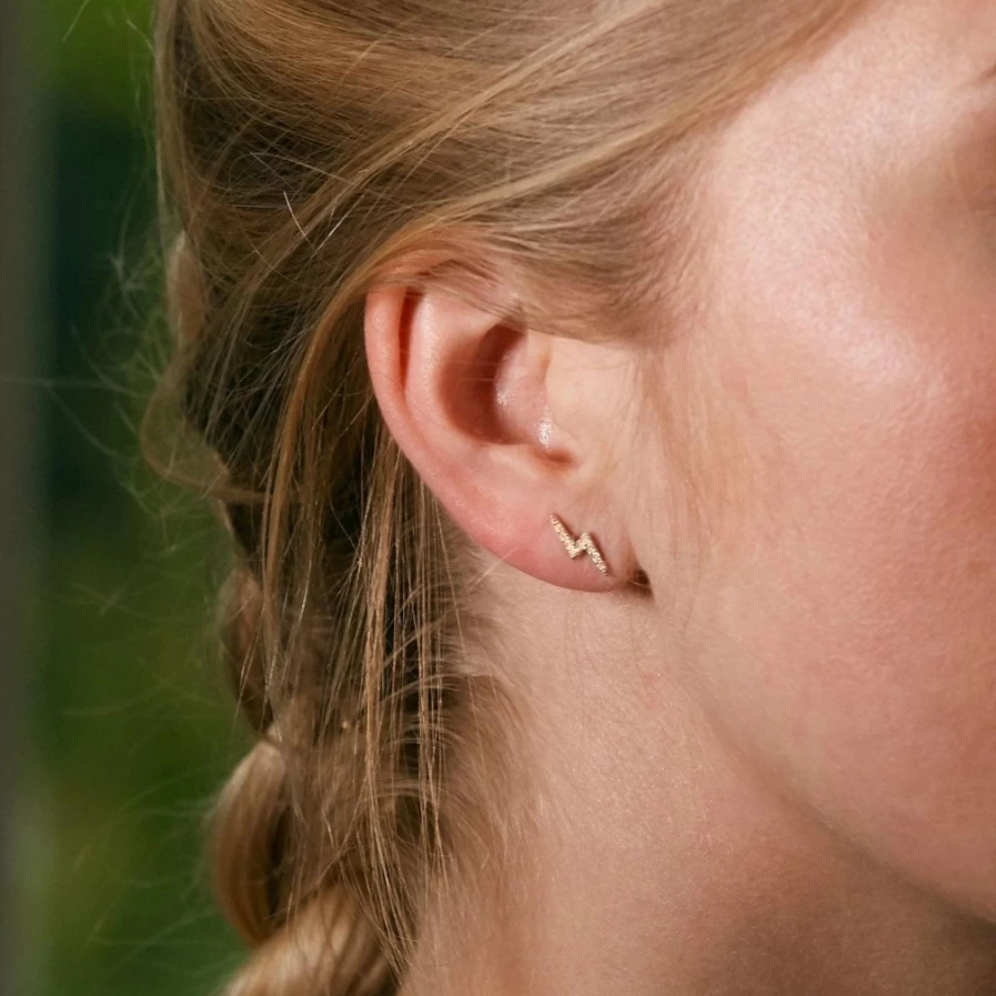 Kirstie Le Marque Women's Diamond & Sterling Silver Lightning Bolt Stud Earrings
