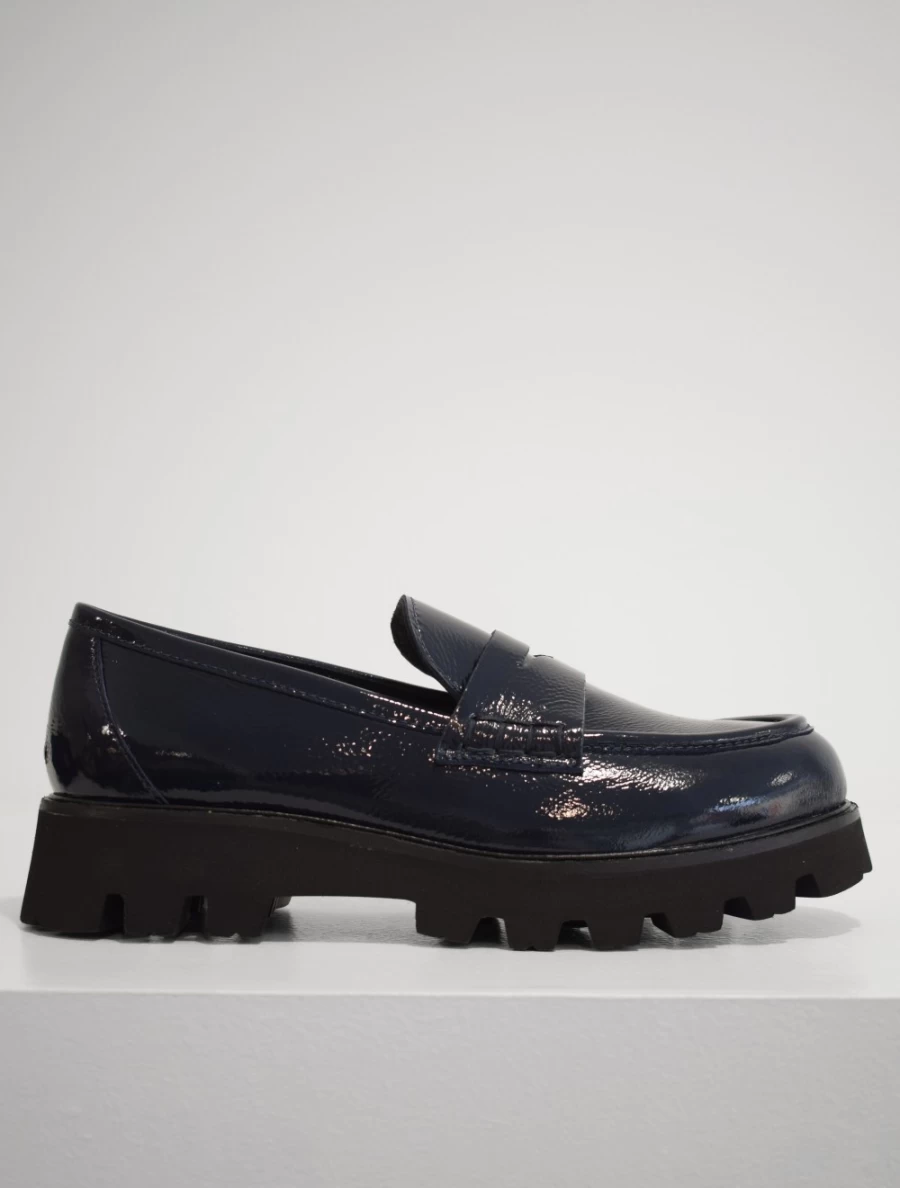 Donna Lei Women's Navy Patent Leather Finish Loafers for Elegant Comfort