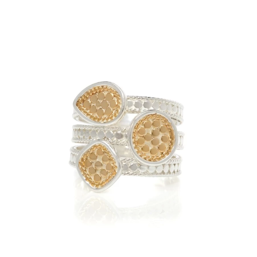 Anna Beck Women's Signature Gold Beaded Triple Ring - Elegant Stackable Jewelry