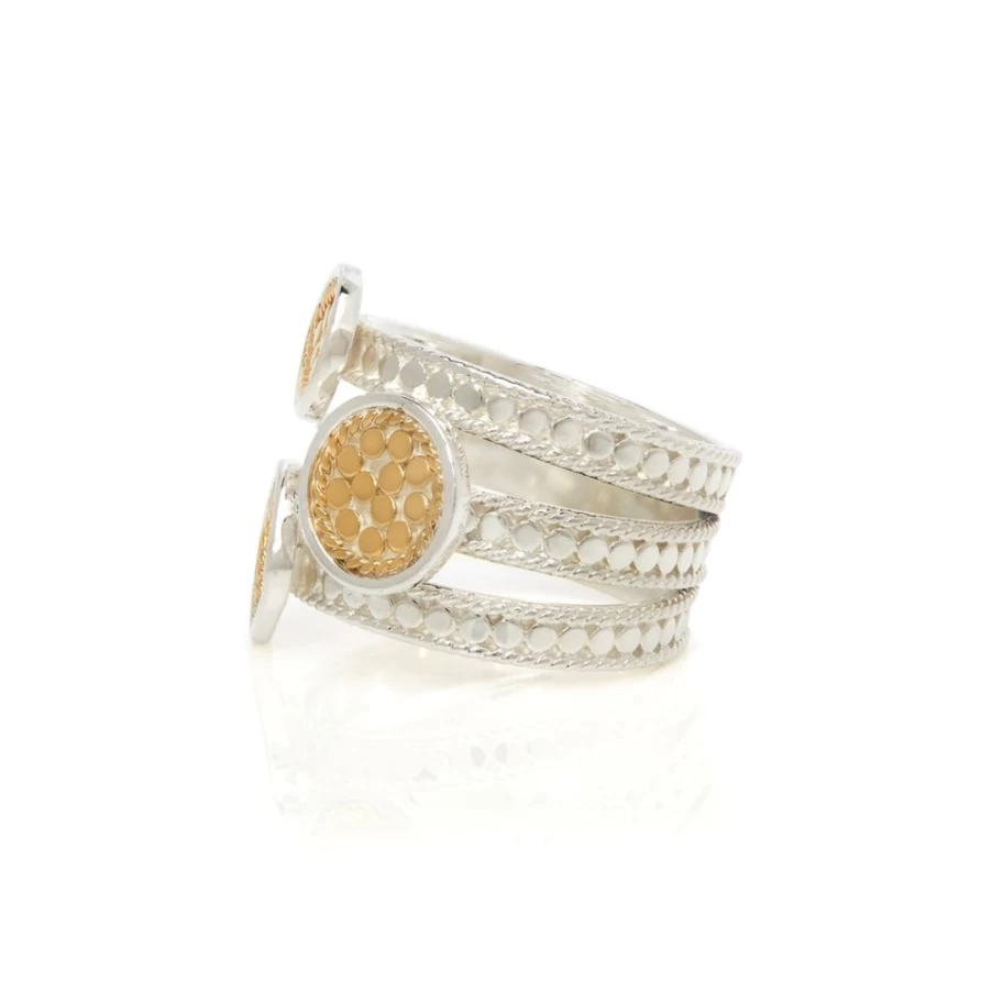 Anna Beck Women's Signature Gold Beaded Triple Ring - Elegant Stackable Jewelry