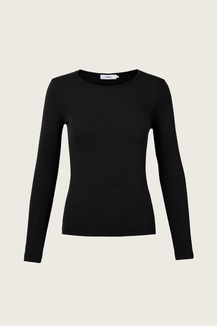 Not Shy Women's Black Jasmine LS Tee - Long Sleeve Casual T-Shirt