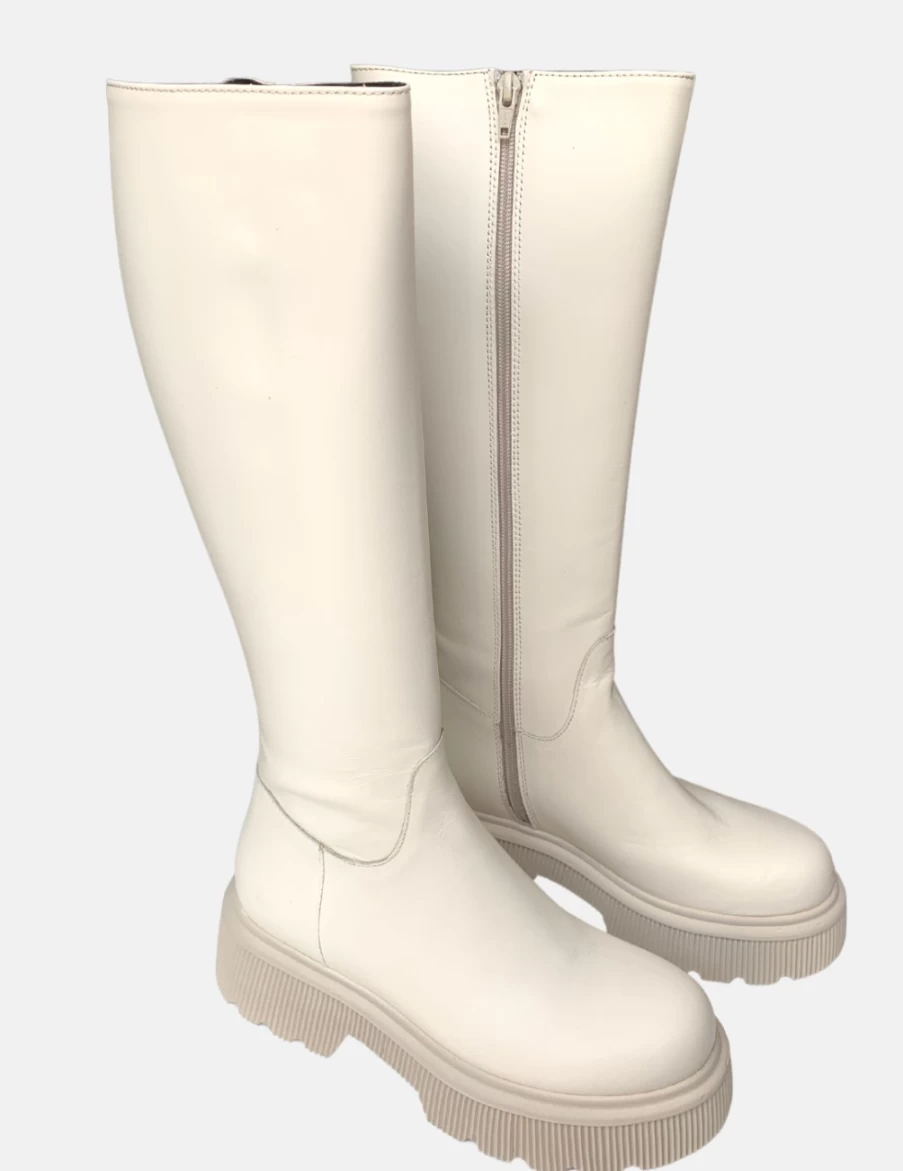 Donna Lei Women's Vitello Leather Long Boots Elegant Knee-High Fashion Boots