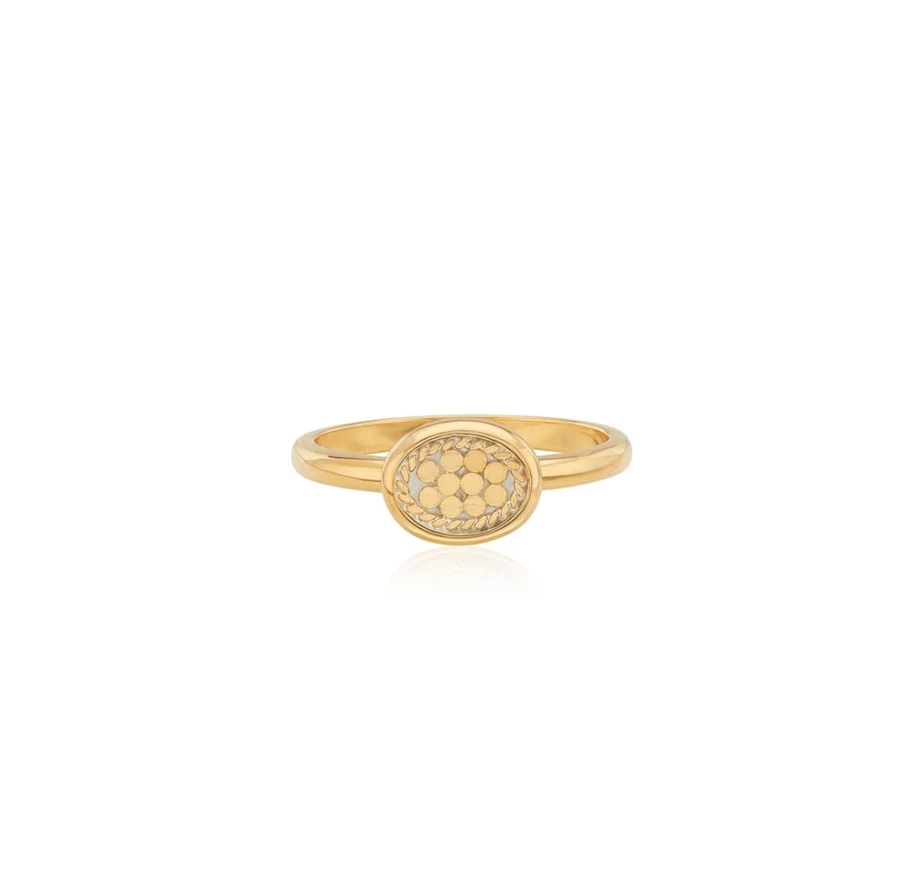 Anna Beck Women's Gold Oval Stackable Rings Set - Elegant Layering Rings for Everyday Wear