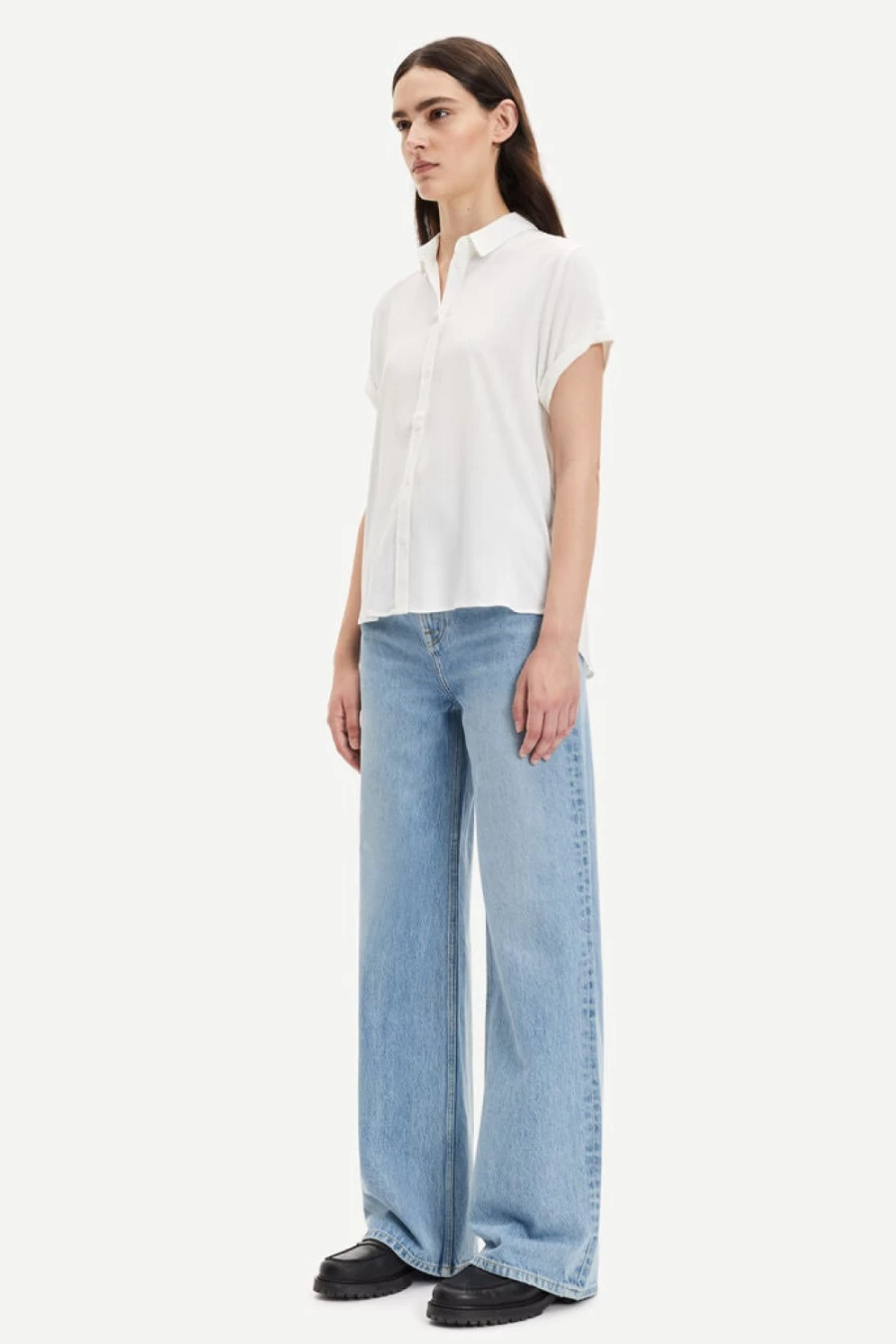Samsoe Samsoe Women's Majan SS Shirt in Clear Cream
