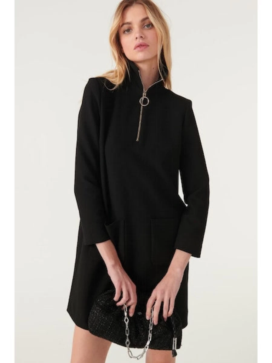 ba&sh Women's Danae Mini Dress in Black - Elegant Short Sleeve Party Dress