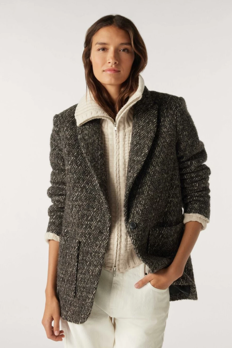 ba&sh Women's Lost Blazer in Maroon - Stylish Tailored Jacket for Women