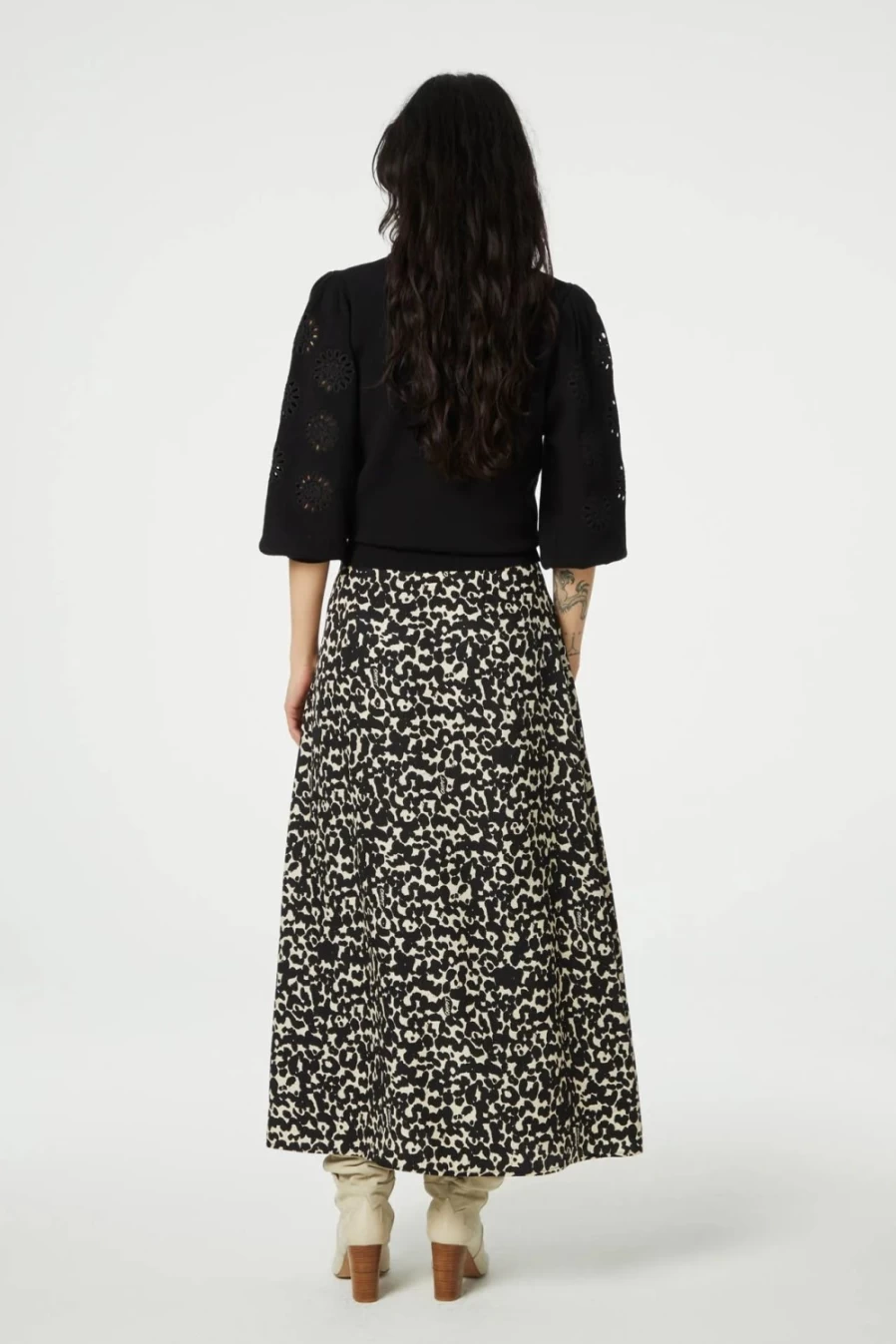 Fabienne Chapot Women's Lydia Skirt - Black Cat Print Elegant Design