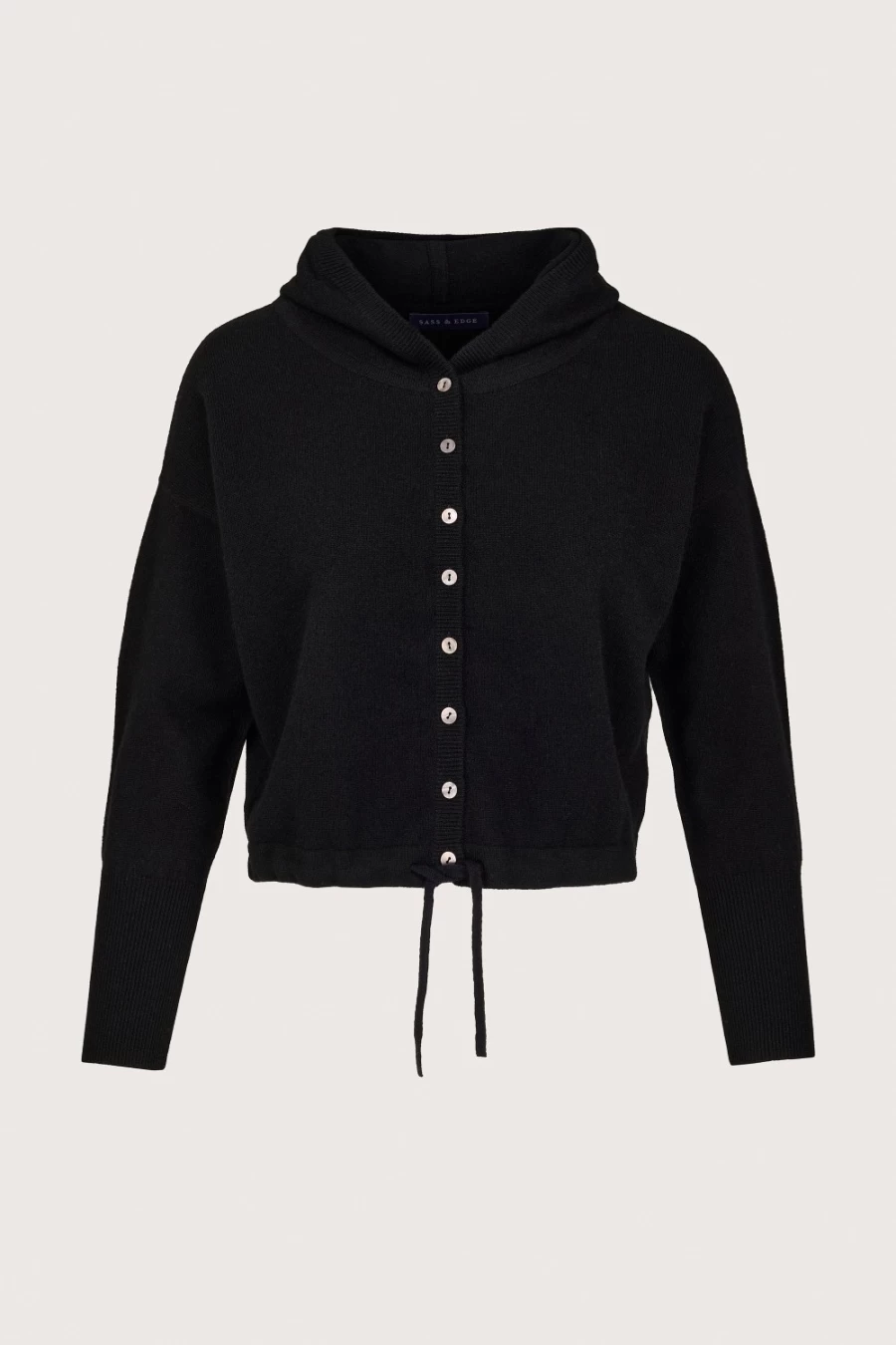 Sass & Edge Women's Alnwick Boxy Hoodie - Black Oversized Pullover Sweatshirt
