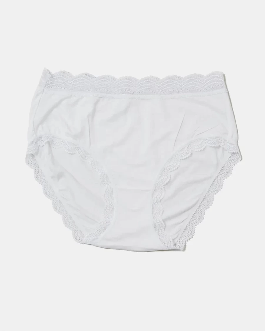 Stripe & Stare Women's High Rise Knickers in White - Comfortable Cotton Underwear