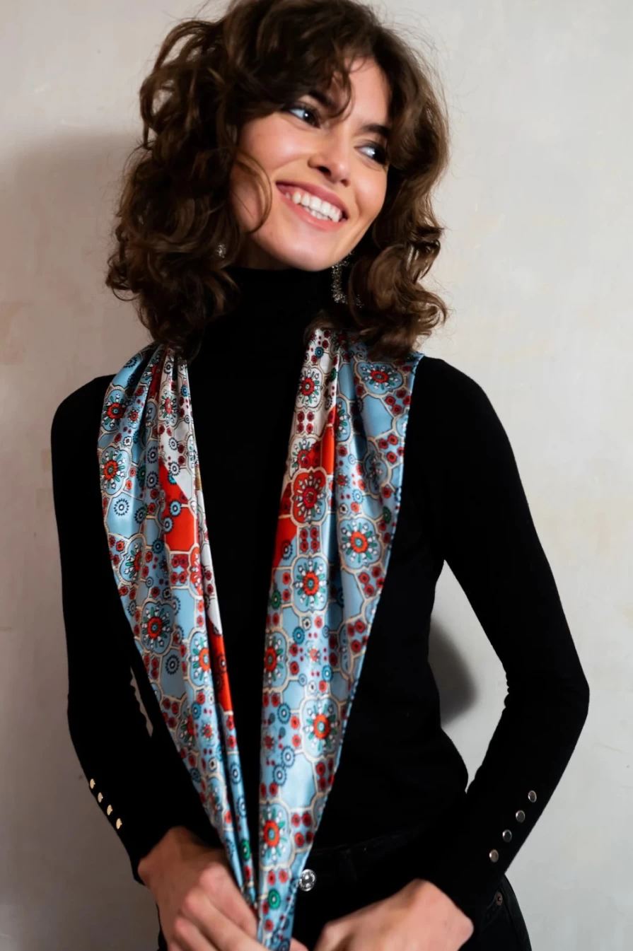 Jessica Russell Flint Women's Silk Square Scarf - Pandora Design Elegant Fashion Accessory