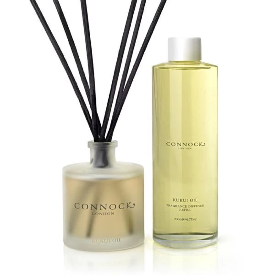 Connock London Kukui Oil Aroma Diffuser Refill for Women - Natural Home Fragrance